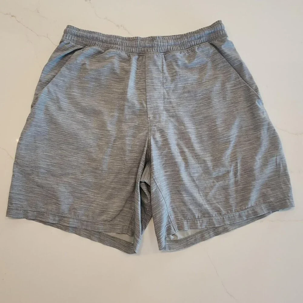 Lululemon Sz M Pacebreaker Shorts Lined Menβs 7 in Gray Gym Workout Running - Picture 2 of 9